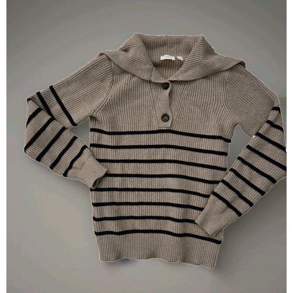 Cyrus Short Button Striped Pullover Sweater Size XS